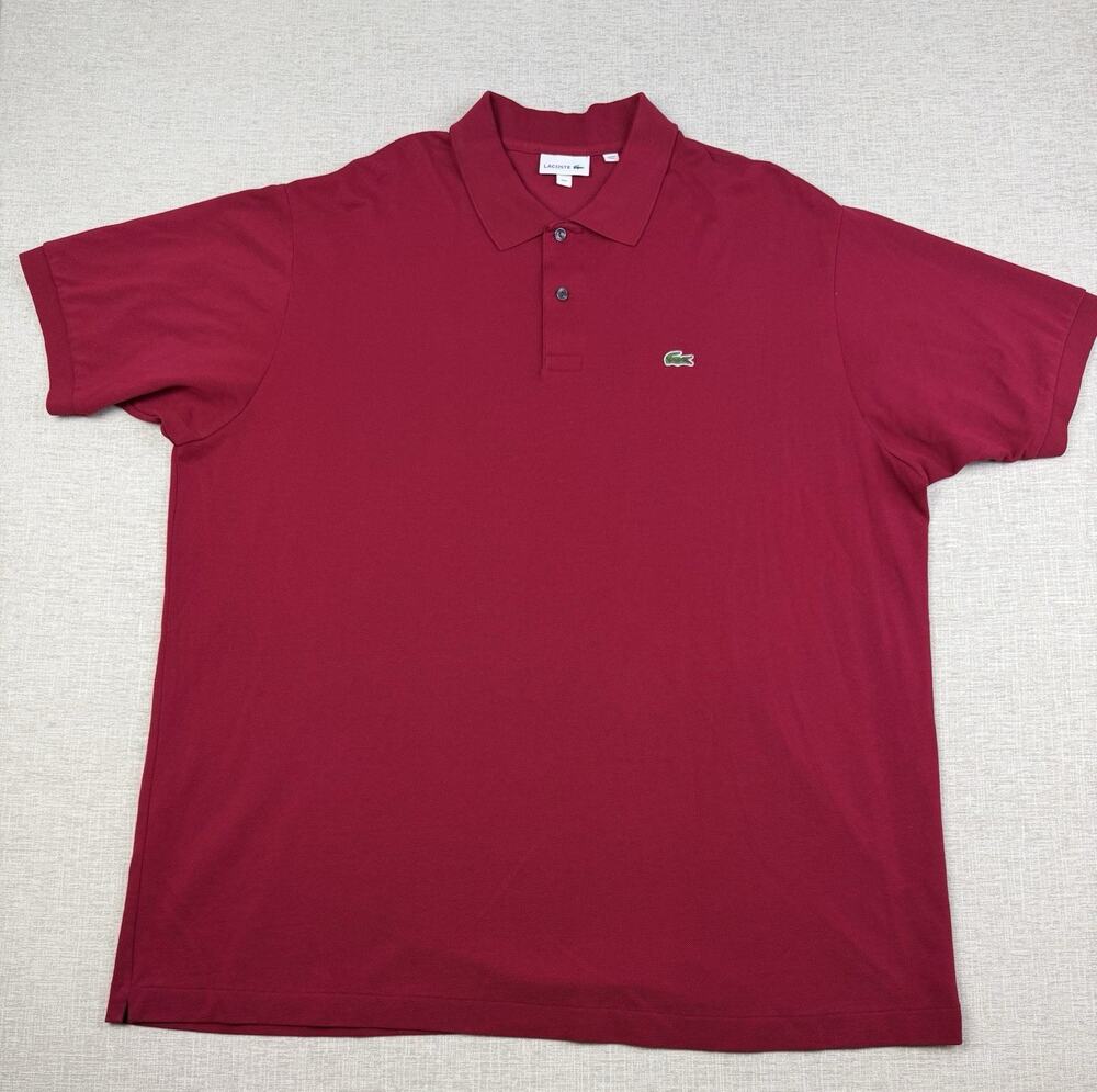 Lacoste Polo Shirt Men’s 3XLT Red Cotton Pique Short Sleeve Crocodile Logo